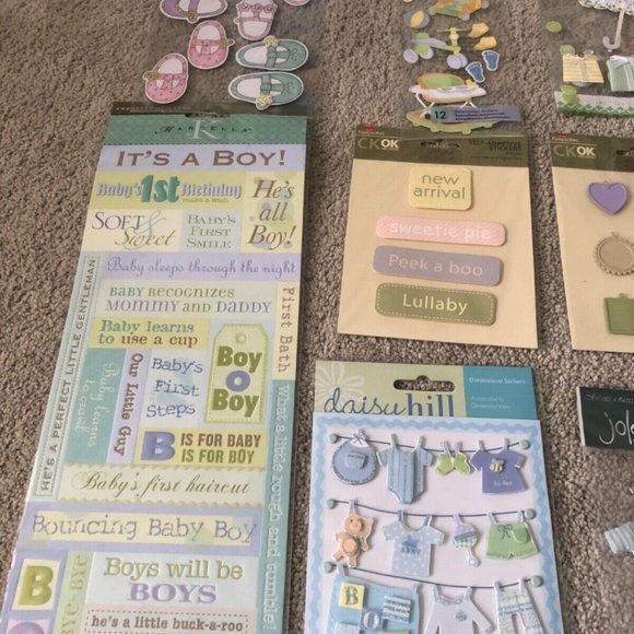 Baby Infant Scrapbooking Embellishments and Sticker Lot - Picture 6 of 7
